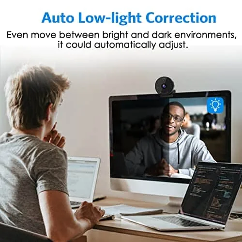 1080P Webcam - USB Webcam with Microphone & Noise-Canceling Mic - Image 6