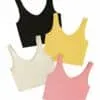 Plain V Neck Crop Tank Top Set - Image 7