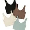 Plain V Neck Crop Tank Top Set - Image 6