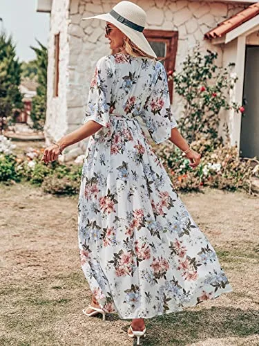 Floral Print Maxi Wrap Dress - Image 4