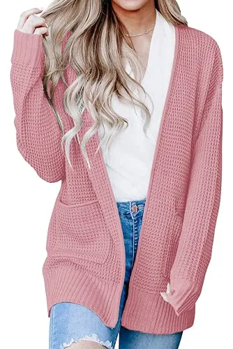 Waffle Knit Sweater Cardigans
