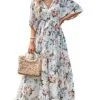 Floral Print Maxi Wrap Dress