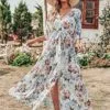 Floral Print Maxi Wrap Dress - Image 3