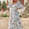 Floral Print Maxi Wrap Dress - Image 2